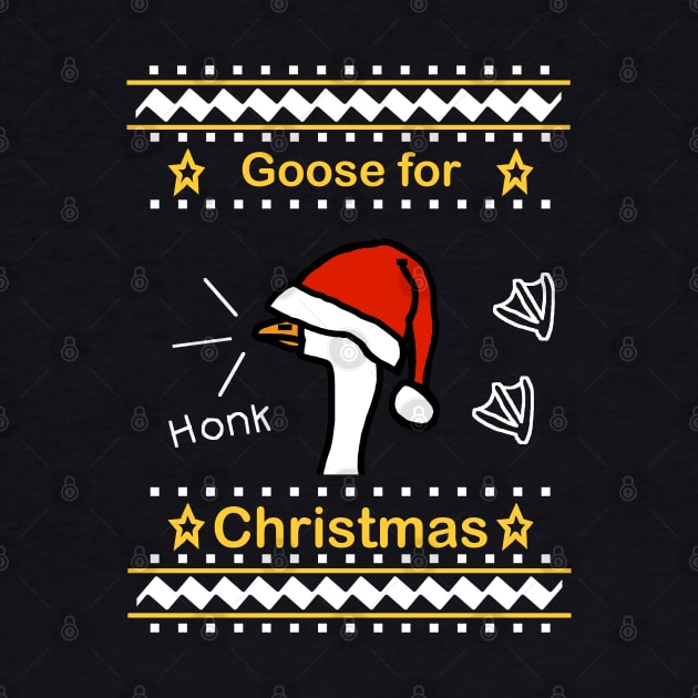 Funny Goose Ugly Christmas Sweater by ellenhenryart
